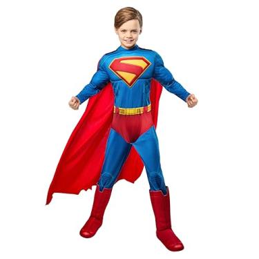 Imagem de Rubies Fantasia infantil de luxo do Super-Homem, macacão com capas de sapatos e capa, pequeno, para vestido de super-herói, festas e Halloween
