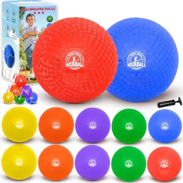 Imagem de 8.5 Inch Kickball Set, Dodgeballs 6 Pack, Playground Balls for Kids&Adults, Bouncy Balls Includes Pump and Storage Bag, Handball for Outdoor & Indoor Games, Boys and Girls Gift with Gift Box