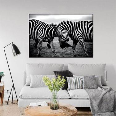 Imagem de Quadro Canvas Decorativo para Sala Zebras 70x90 - LUGGUI ART. FOTOG, B