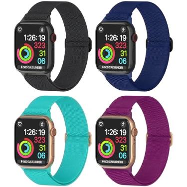 Imagem de Pulseiras de nylon unissex para Apple Watch 1/2/3/4/5/6/7/8/9/SE/Ultra 2 para 38 mm/40 mm/41 mm/42 mm/44 mm/45 mm/49 mm - 1/4/6/8, pacote variado (pacote B, 40 mm)