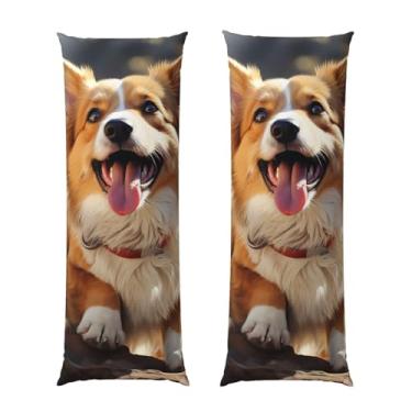 Imagem de Capa de travesseiro corporal com zíper oculto, fronha longa de microfibra macia e respirável para travesseiro corporal, capas de travesseiro fofas de cachorro Corgi para dormir presente de cama 50 x