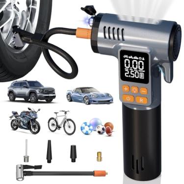 Imagem de Compressor de ar portátil inflador, 180PSI e 15500mAh e bomba de ar 6X mais rápida para pneus de carro, bomba de bicicleta 8 em 1 com medidor de pressão digital e desligamento automático, inflador de