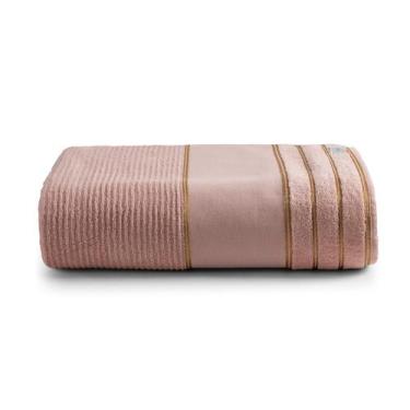 Imagem de Toalha Lavabo Kit 6 Peças Percal 100 Algodão Canelada Fio Dourado Maci