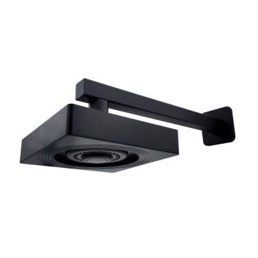 Imagem de Chuveiro Ducha Autolimpante Quadrado Preto Fosco Articulável Solar Ou Gás Metal Luxo