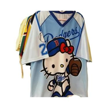 Imagem de Camiseta Hello Kitty Com Decote Em V Para Mulheres E Homens, Leve, Res