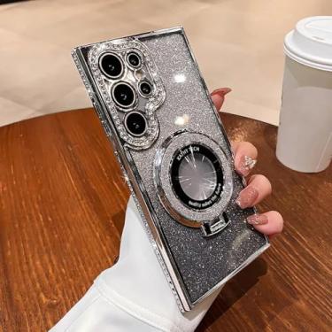 Imagem de YOGISU Capa com suporte de glitter de luxo para Samsung A15 (para Samsung A15/prata)