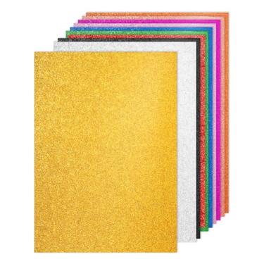 Imagem de PATIKIL 60 folhas de papelão colorido com glitter, 21 x 29,7 cm, papel A4, cartolina, brilhante, 250 g/m², papel brilhante para artesanato, scrapbook, arte faça-você-mesmo, festa de casamento