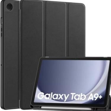 Imagem de Capa tablet Flip para Samsung Galaxy Tab A9+; Case Tab a9 plus; Capa tablet 11 polegadas; tablet a9 samsung; capa para samsung a9 plus; Modelos SM-X210/X216/X218 2023, Anti Impacto - Preto