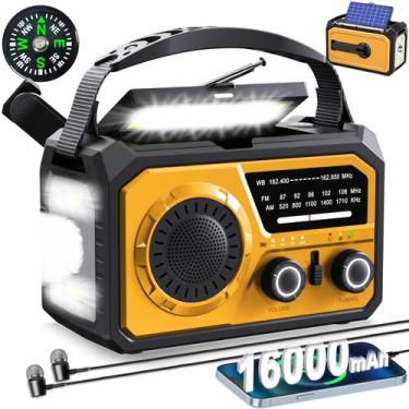 Imagem de Rádio meteorológico de emergência ZZMICHP 16000mAh com alto-falante se