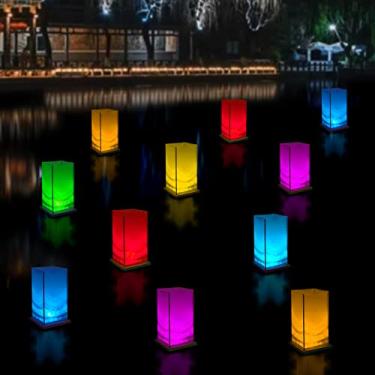 Imagem de FueLye Pacote Com 10 Luzes Flutuantes, 13 Cores De Velas Led Controle Remoto, Decorações Piscina À Prova D'Água Para Festas, Quarto, Jardim, Quintal, Casamento (10)