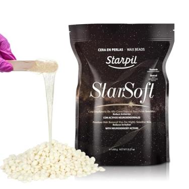 Imagem de Starpil Cera 1000 g - StarSoft Film Bolsa de contas de cera dura de 1 kg. Cera profissional de depilação para esteticistas. Feijão de cera para pele sensível.