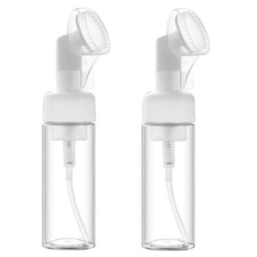 Imagem de Kit Com 2 Frascos Pump Espumador com Escova de Silicone - Cuidados e Uso Eficiente Limpeza Facial 200ml (2 Unidades)