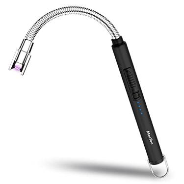 Imagem de MeeToo Isqueiro, vela elétrica, recarregável, arco de plasma para vela de aniversário, acampamento, preto