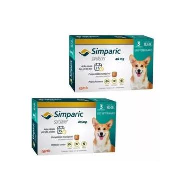 Imagem de 2 Antipulgas E Carrapatos Simparic 40Mg Cães 10,1 A 20Kg C/3 - Zoetis