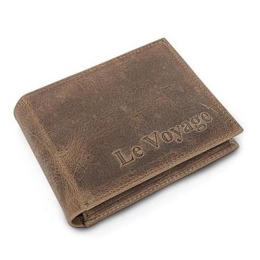 Imagem de Carteira Fina Masculina Couro Le Voyage Rústico Cnh Cartões