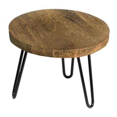 Imagem de Ioensy Suporte de madeira para plantas, banco de madeira para plantas, interior, exterior, rústico, decoração, mini suporte de elevação média, para vasos de