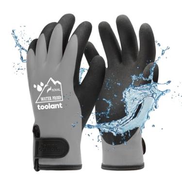 Imagem de Luvas 100% impermeáveis para homens e mulheres, luvas de trabalho de inverno para clima frio, Touchsreen, luvas de freezer com isolamento térmico, com aderência, cinza, grande