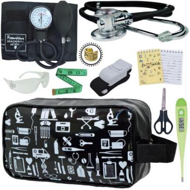 Imagem de Kit Academico Enfermagem Premium Preto Completo - Love Saude, PRETO ES