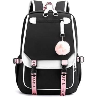 Imagem de Mochila Para Meninas Mochila Casual De Nylon à Prova D'água Para Crianças Mochila De Escola Primária, Pink-a