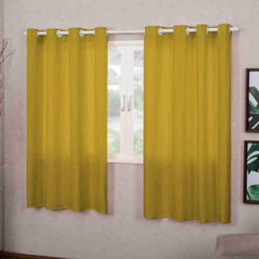 Imagem de Cortina Roma Premium para Sala e Quarto, 200 x 150 cm, 2 Folhas, Poliéster, Decorativa (AMARELO)