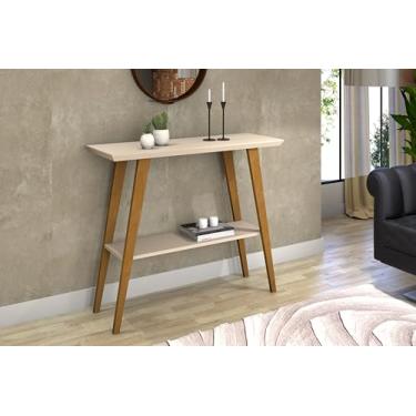 Imagem de Aparador Monaco Base em Madeira Maciça Tampo MDF 25mm p/Recepção, Salas de Estar, Escritório Cantinho do Café cor OffWhite