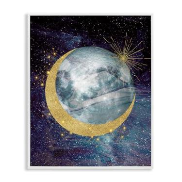 Imagem de Stupell Industries Cosmic Shimmer Moon White Framed Giclee Art, design por Daniela Santiago, 14 x 11