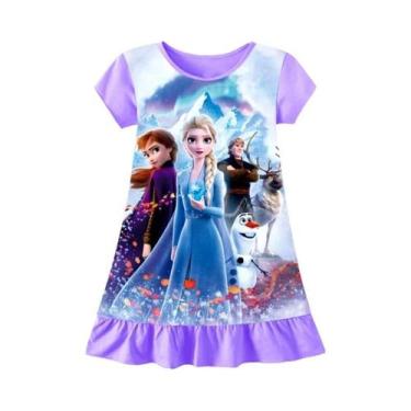 Imagem de Camisola de Pijama Sereia Princesa para Meninas (3-8 anos) - Verão, 6T