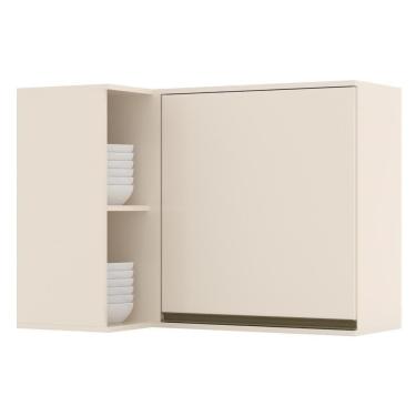 Imagem de Armário Aéreo Canto Reto 1 Porta Connect Off White - Móveis Henn