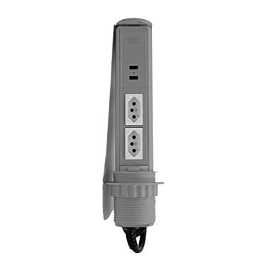 Imagem de Torre Totem Manual 2 Tomada 10a 2 Usb Cinza