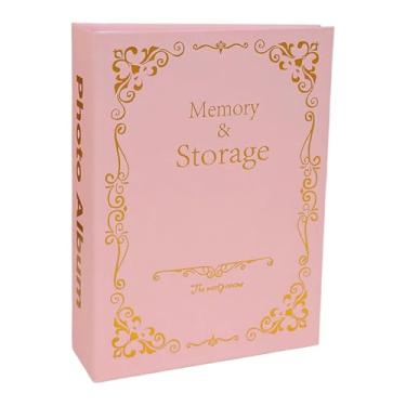 Imagem de rockible Álbum de fotos 4x6 DIY Livro de memórias para bebês Prateleira Favor Casa 50 páginas Livro de imagens com 100 bolsos para mulheres Aniversário festivo, Rosa