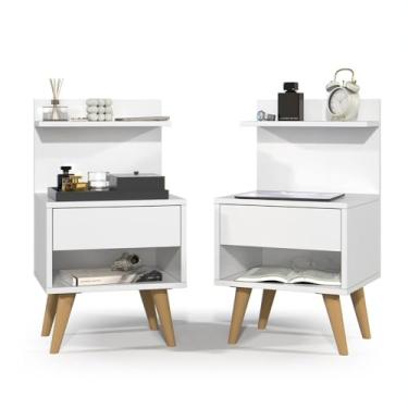 Imagem de Kit com 2 Mesas de Cabeceira de Luxo – Design Elegante para Quartos Sofisticados (KIT 2 SLEEP - BRANCO)