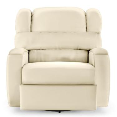 Imagem de Poltrona do Papai Sala de Cinema Reclinável Manchester Glider Manual Giratória PU Bege G23