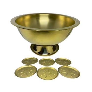 Imagem de Kit Festa Champanheira e Porta Copos Fineza - Aço Inox