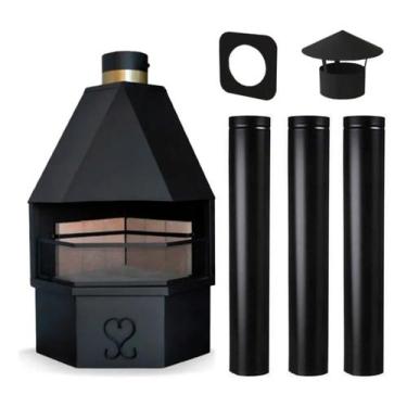 Imagem de Lareira de Canto Celine Aço Inox Potenza - Elite