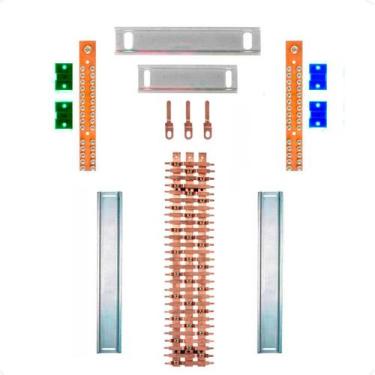 Imagem de Kit Barramento Trifásico 100A para 56 Circuitos - Zathura