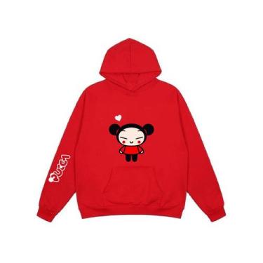 Imagem de Suéter com capuz PUCCA Anime Series de algodão para mulheres - Lightbe