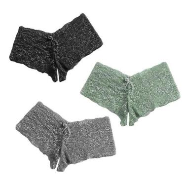 Imagem de 3pc sexy feminino lingerie de renda plus size roupa íntima aberta viri