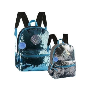Imagem de Mochila Paete Sereia Cg 2102 Muda De Azul E Prata