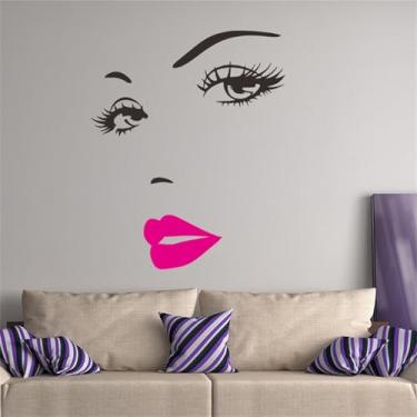 Imagem de Zhjvihx Adesivo de Lábios Vermelhos para Rosto, Lindo Adesivo de Parede para Lábios Não Tóxico para Quarto (Vermelho)
