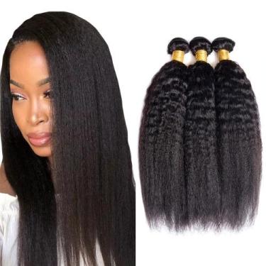 Imagem de Pacotes de cabelo WuvusNM Brazilian Kinky Straight 1B 50-60cm