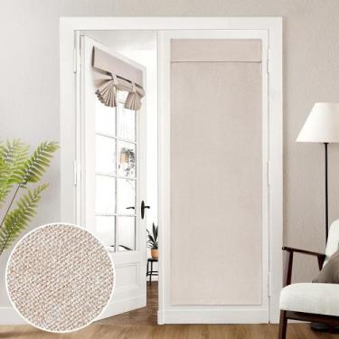 Imagem de Cortinas de porta francesas HOMEIDEAS Linen Blackout 66x183cm 1 painel