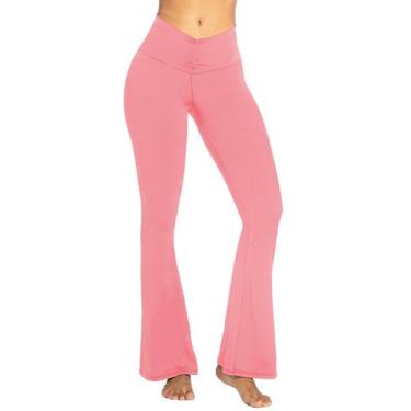 Imagem de Calças de ioga Flare Leggings Sunzel Ruched V de cintura alta para mul