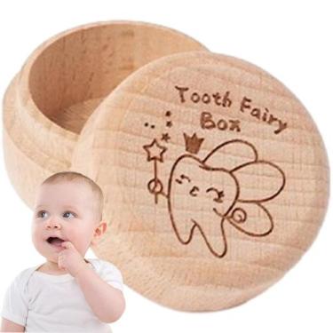 Imagem de Organizador de lembranças infantis de madeira Tooth Fairy Box - Marca 