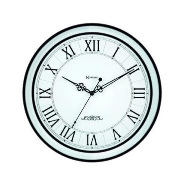 Imagem de Relógio de Parede Números Romanos Preto Fosco Herweg 6870, único