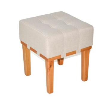 Imagem de Puff Banqueta Banco Baixo Quadrado Madeira Maciça Para Sala 45 Cm Em  