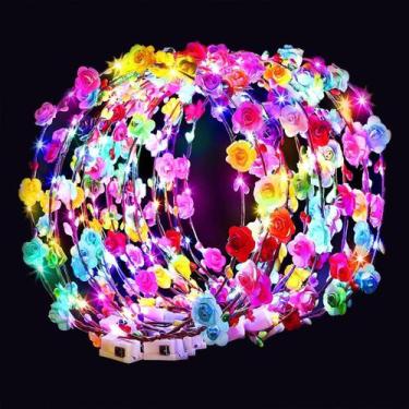Imagem de Bandanas Flower Crowns HONLYNE LED 54 unidades para mulheres