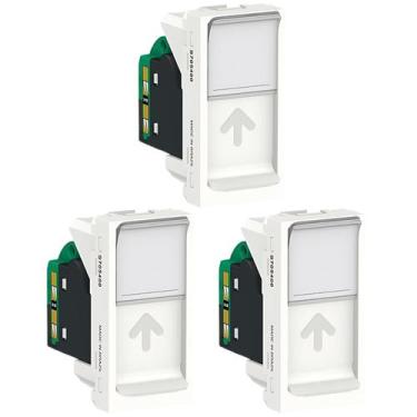 Imagem de 3 Módulo Tomada Rj45 8 Fios Upt Cat5e Schneider Linha Orion S70540004