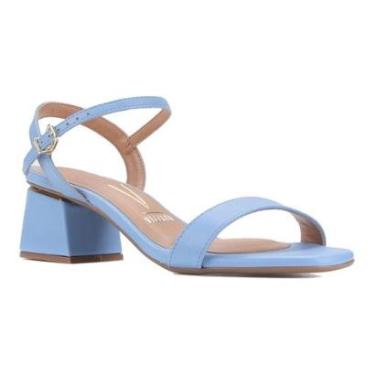 Imagem de Sandália Vizzano Lisa Salto Bloco Feminina - Azul - 39-Feminino