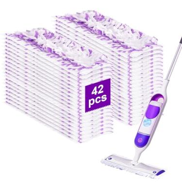 Imagem de Pacote com 42 refis de esfregão elétrico descartáveis para esfregão Swiffer Power, compatível com esfregão Swiffer Power, almofadas de recarga de Powermop espessas de 14 camadas para limpeza de piso