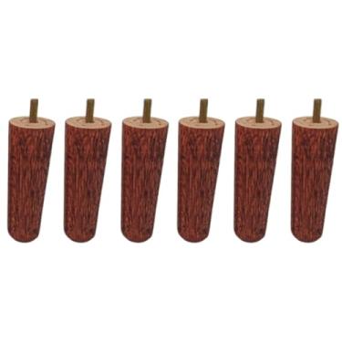 Imagem de Kit com 6 Unidades de Pes Cama Box Todos os Modelos de Madeira Com 12 cm de Altura Com apoio de Borracha para nao Danificar o Piso e nao deixar a cama Deslizar no Piso bem Resistente